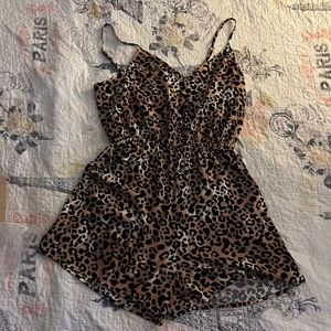 Leopard Print Romper - Good Condition - Size 8 But Runs Small